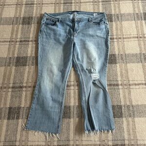 Women's Light Blue Distressed Jeans